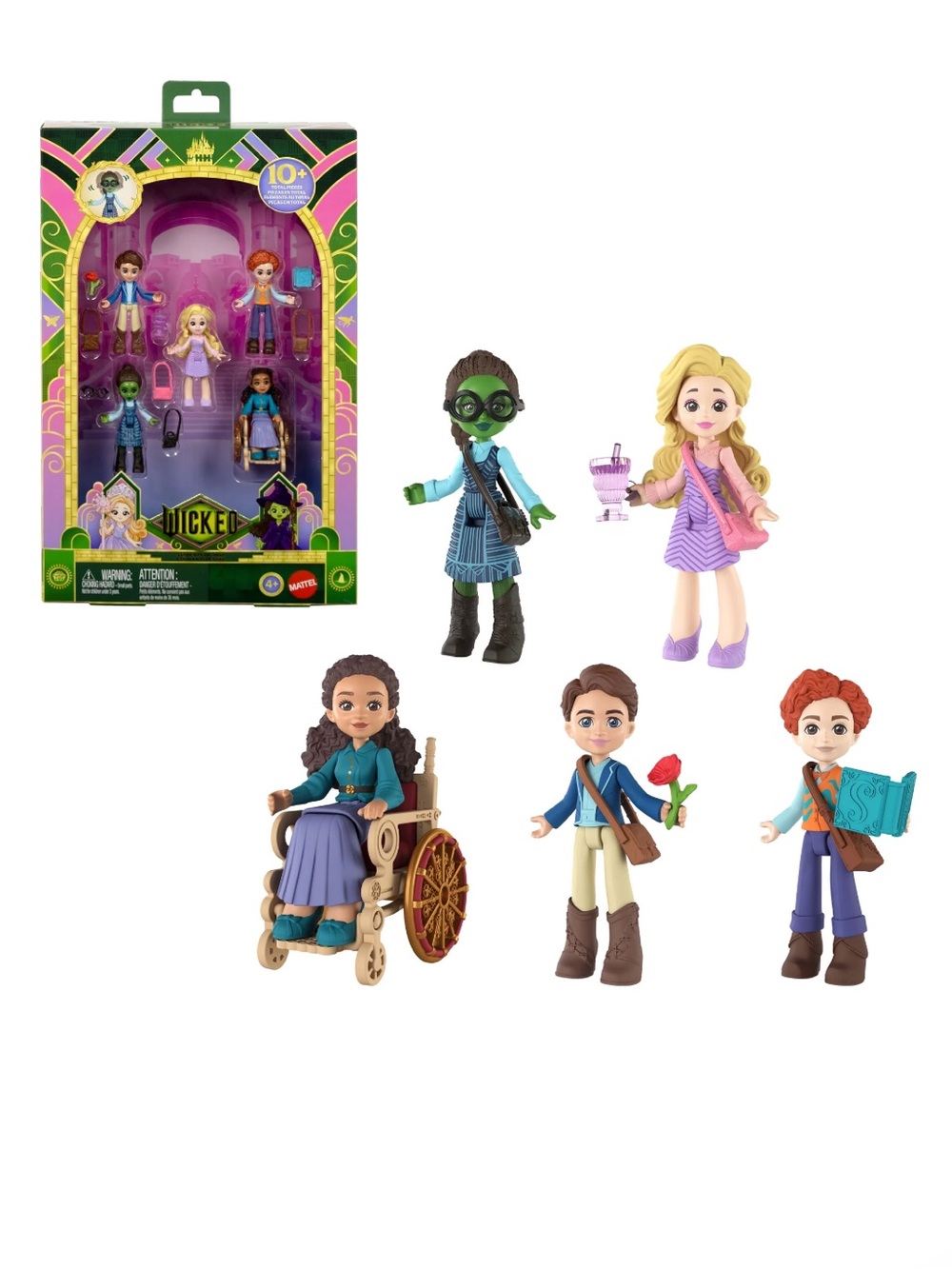 Wicked Students of Shiz 5 Doll Multipack Elphaba Glinda Nessarose Fiyero Boq